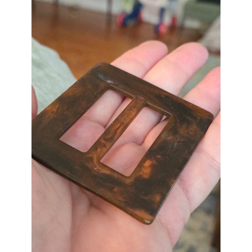 Bakelite Tortoise Color Belt Buckle Vintage